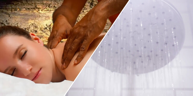 Masaje y ducha del spa Masaje y ducha del spa