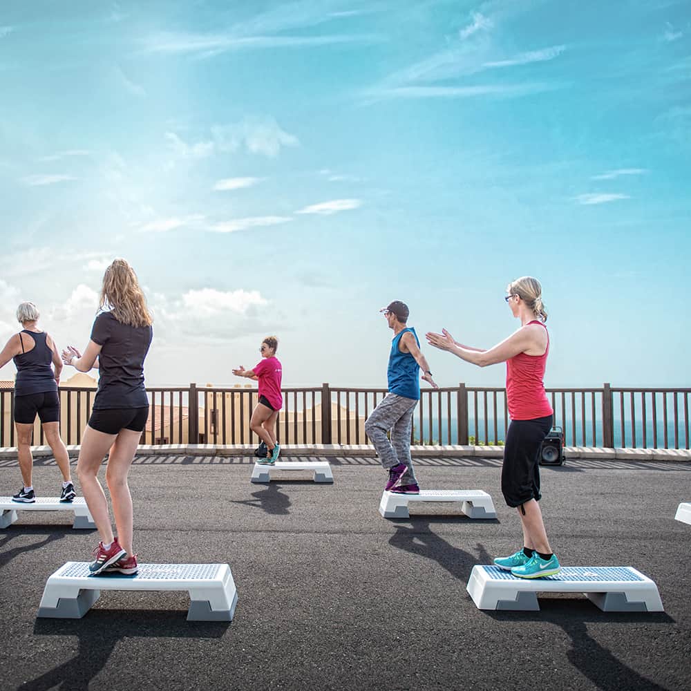 Fitness programme, classes by the sea