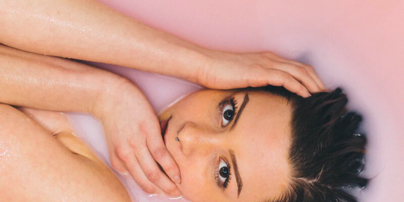 Woman in a chromotherapy bath