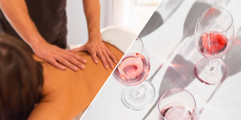 Massage and wine glasses